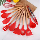 Kit Chef Elegance: 10 Utensílios de Cozinha em Silicone com cabo de Madeira e de BRINDE ganhe um Pegador de Salada e um Porta Utensílios MAIS um E-BOOK EXCLUSIVO com receitas fáceis e práticas para o seu dia a dia.